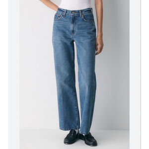 Denim Forum The Farrah Hi-Rise Wide Leg Jeans Size 30 Blue Denim Relaxed